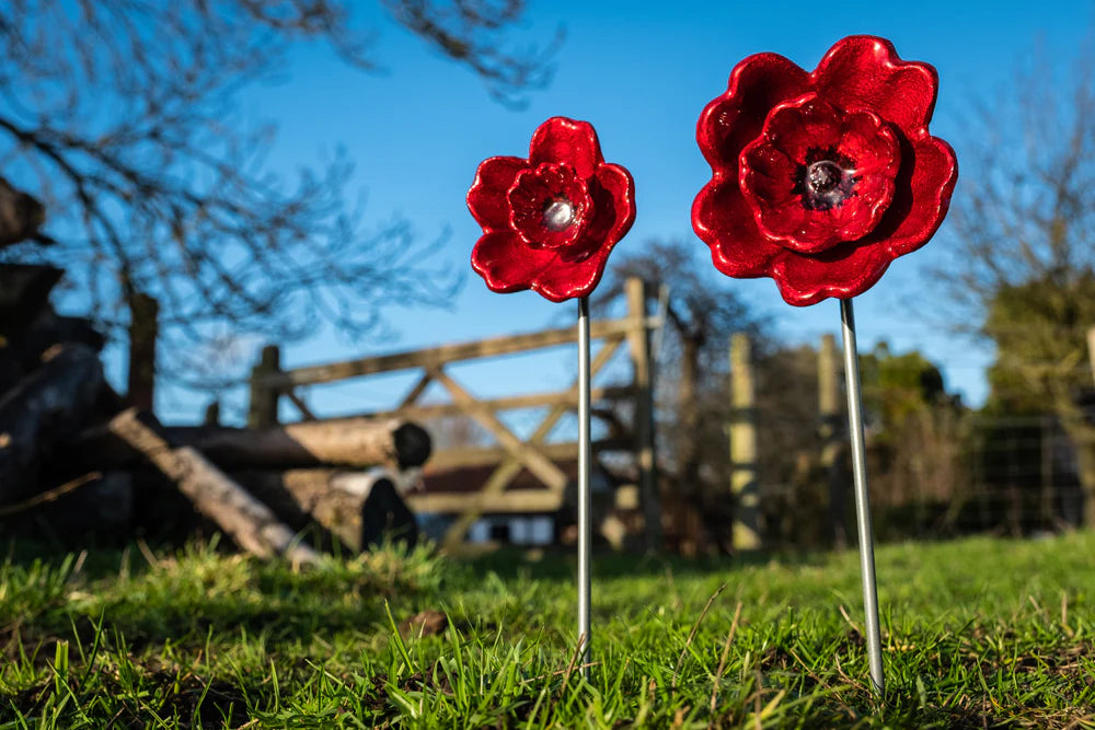 Recycled Aluminium Red Poppy. Small & Large