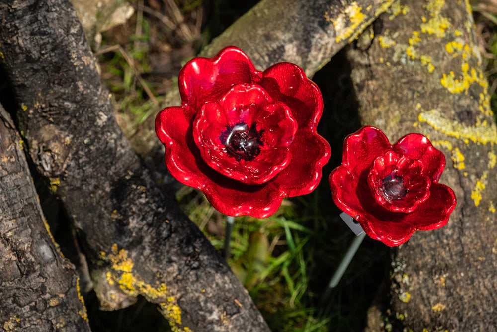 Recycled Aluminium Red Poppy. Small & Large