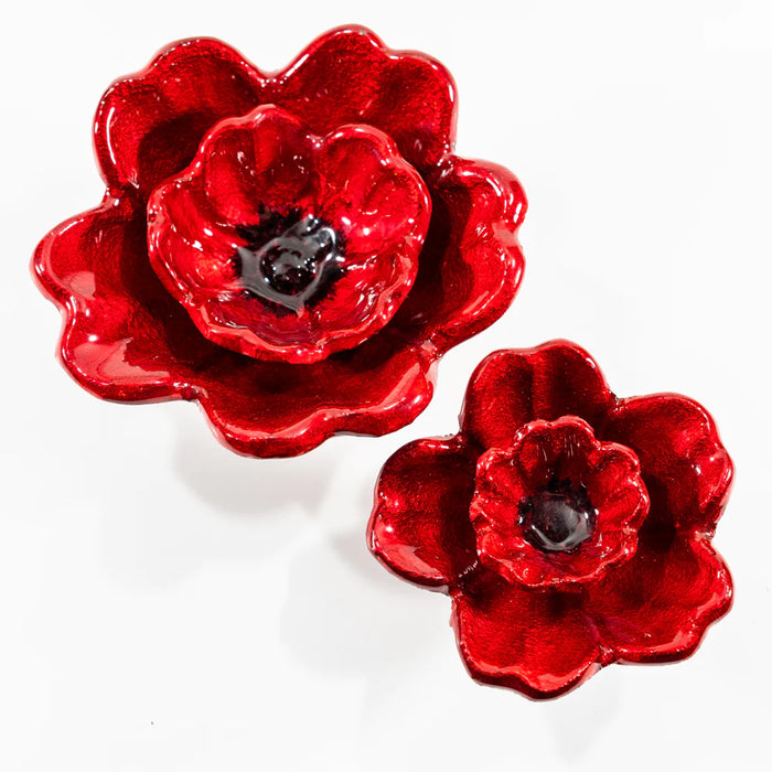 Recycled Aluminium Red Poppy. Small & Large