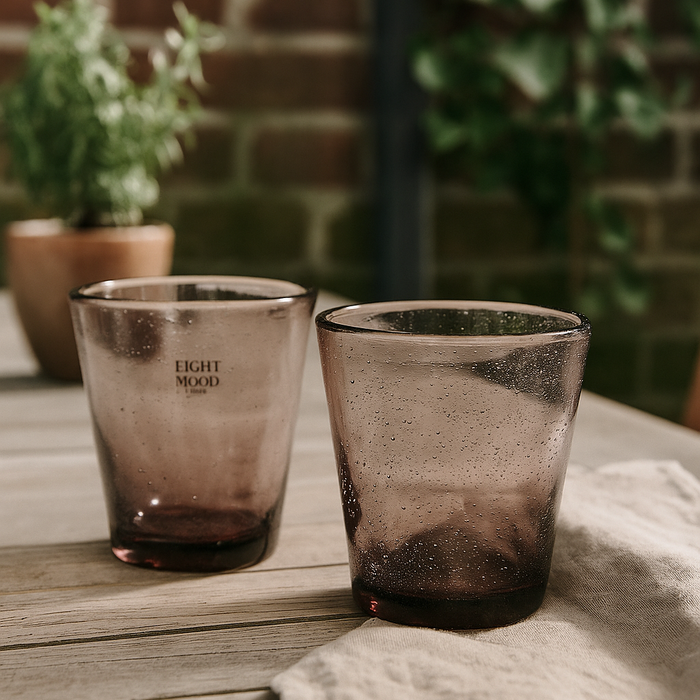 Eightmood Purple Drinking Glass Set of 2