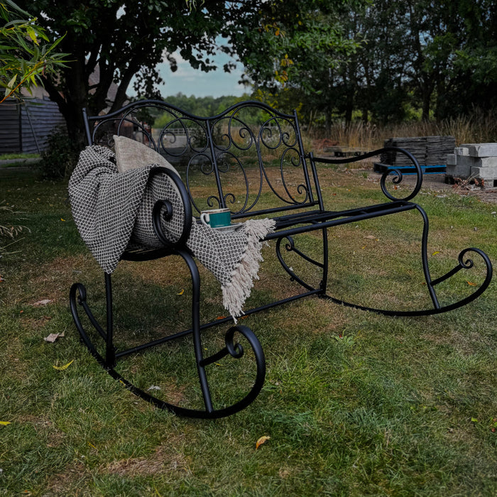 2 Person Iron Rocking Garden Bench