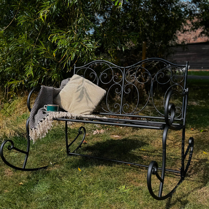 2 Person Iron Rocking Garden Bench