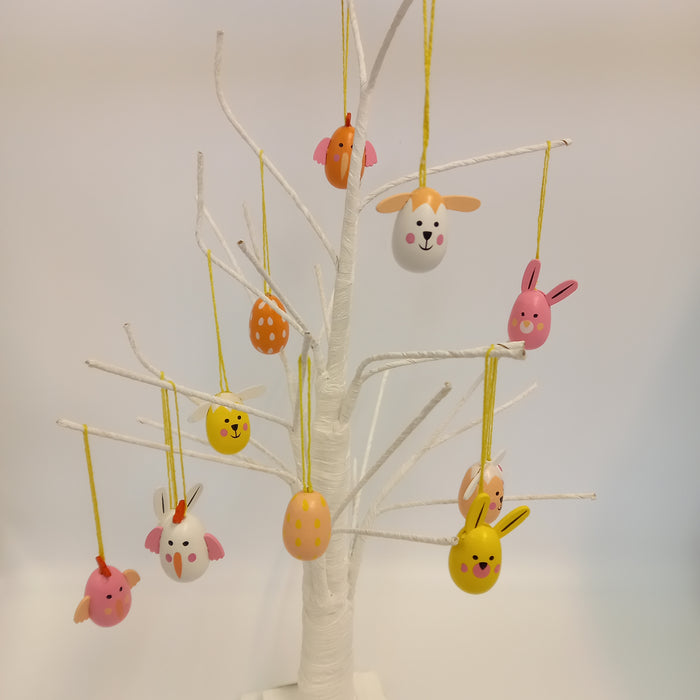 Set of 12 Mini Egg Animal Decoration