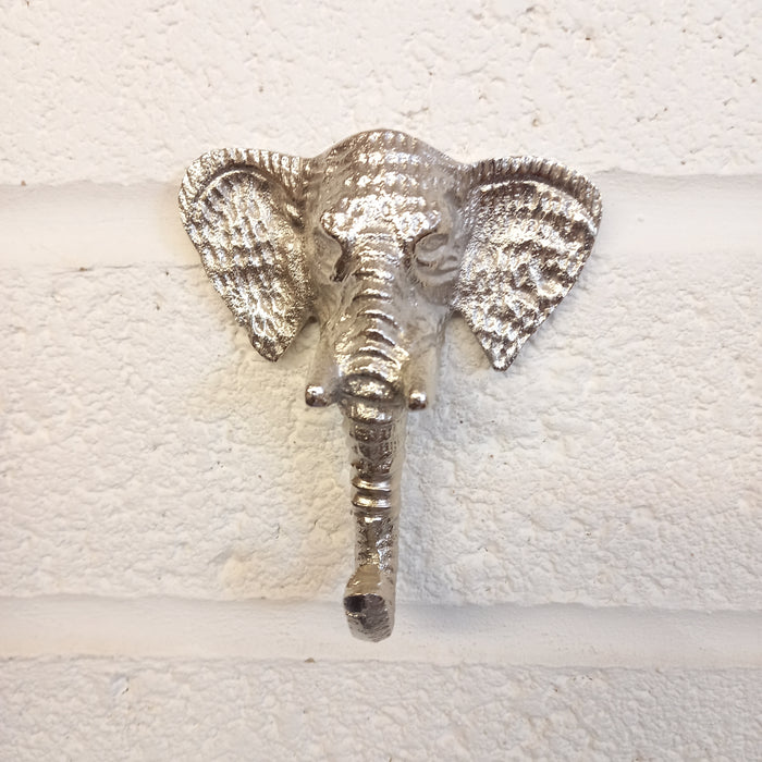 Raw Nickel Elephant Head Coat Hook