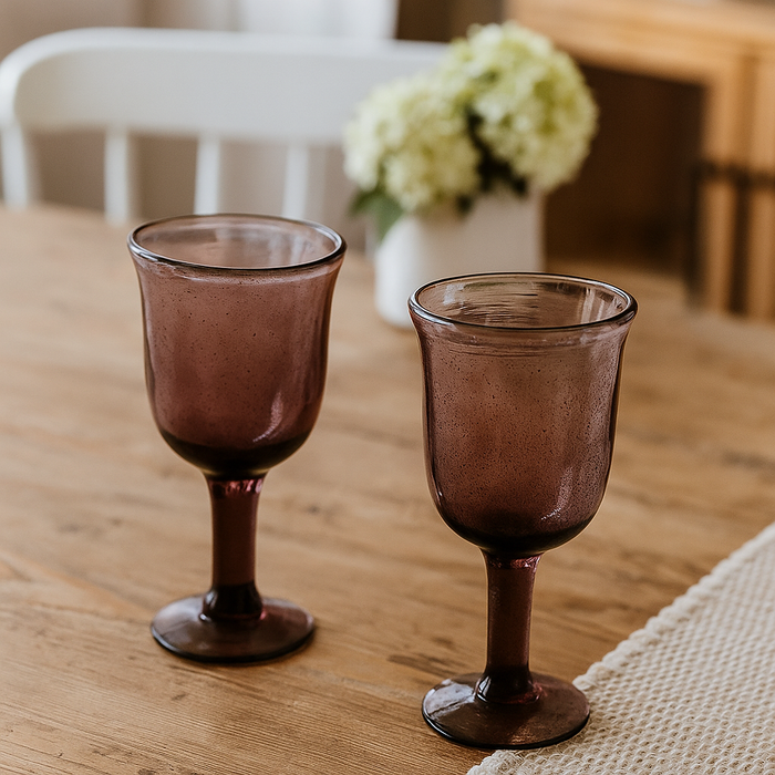 Eightmood Tall Purple Drinking Glass Set