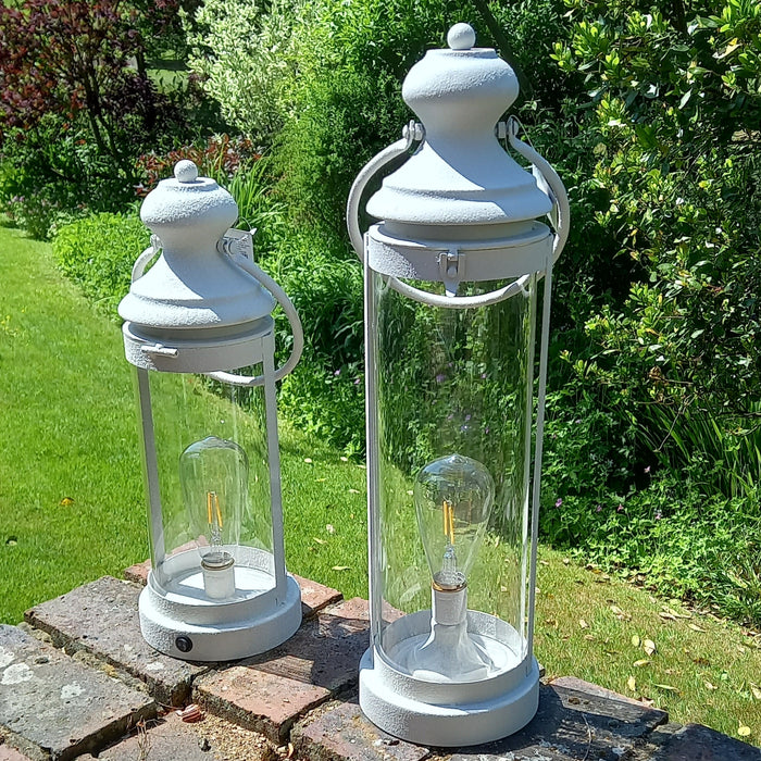 White Metal Lantern-two sizes available