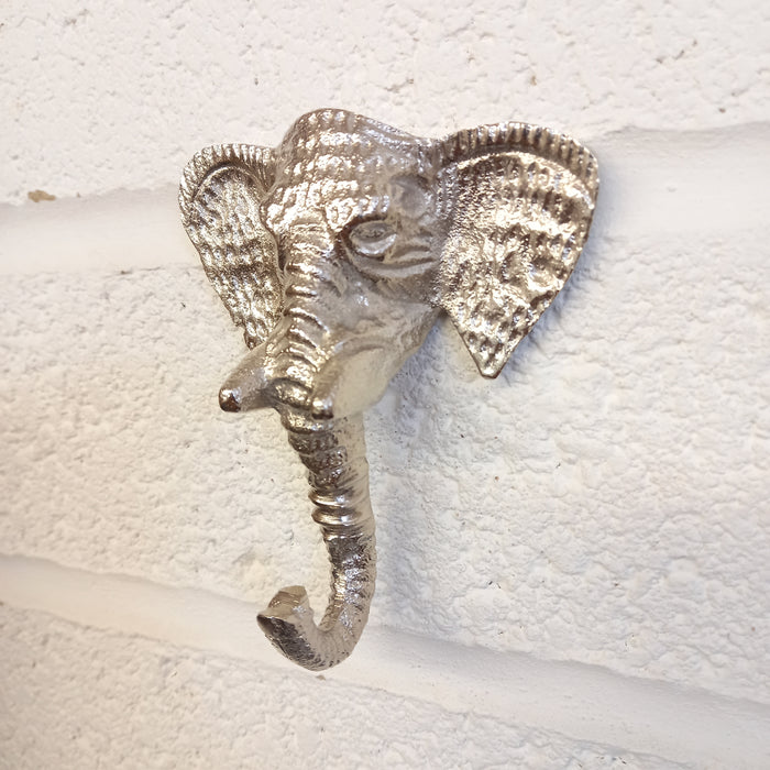 Raw Nickel Elephant Head Coat Hook