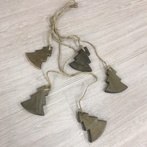 Wooden Hanging Christmas Tree Bunch