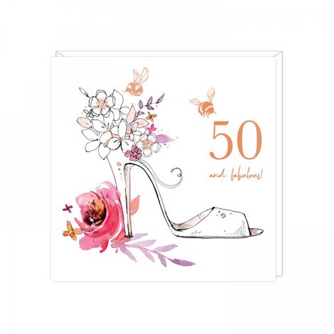 Ladies 50th Birthday Card - 50 and fabulous!