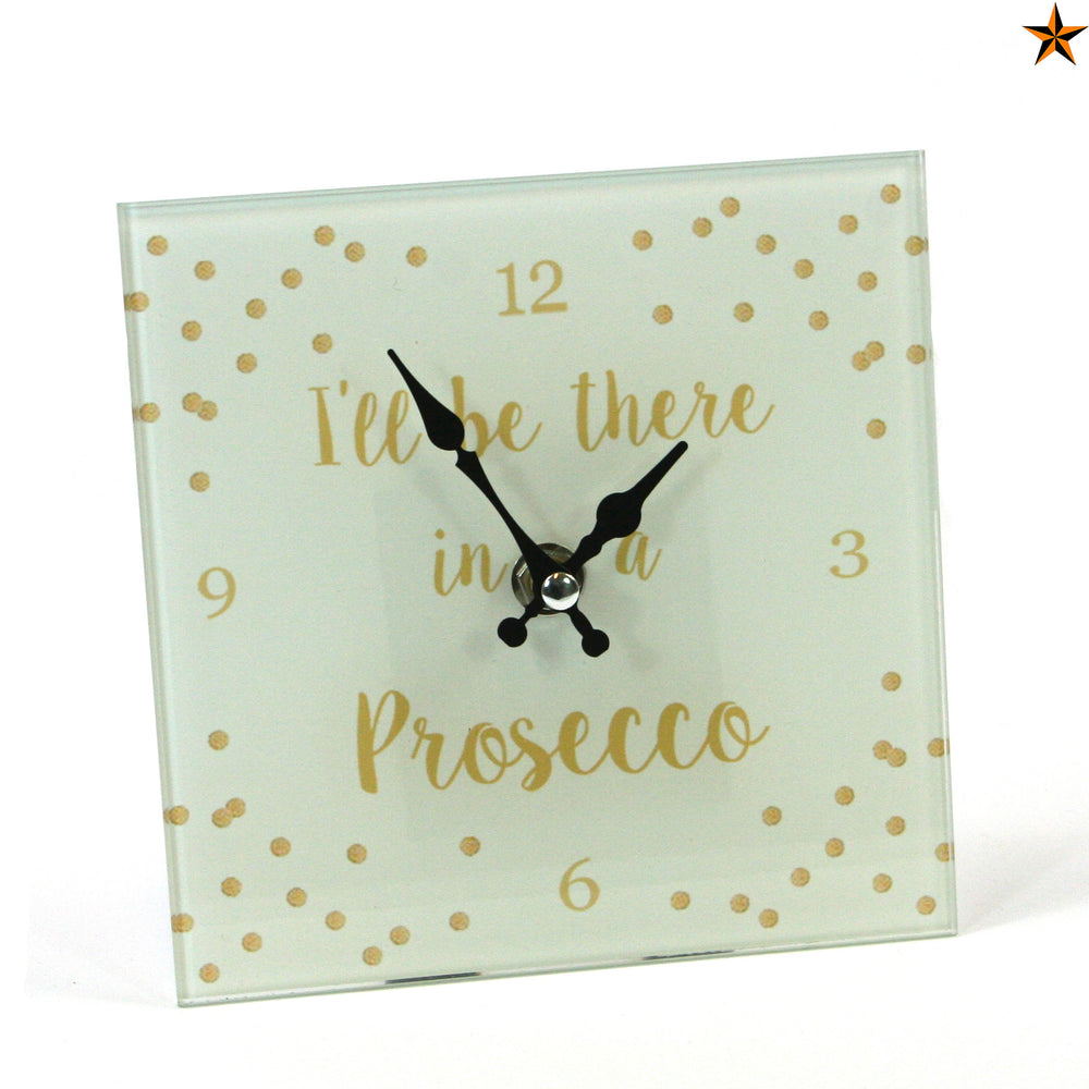 Prosecco Clock - Square 15cm