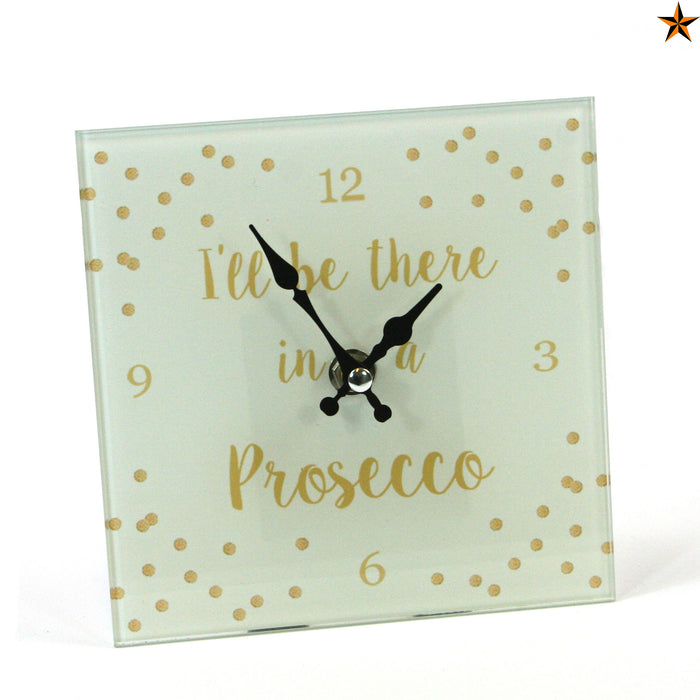 Prosecco Clock - Square 15cm