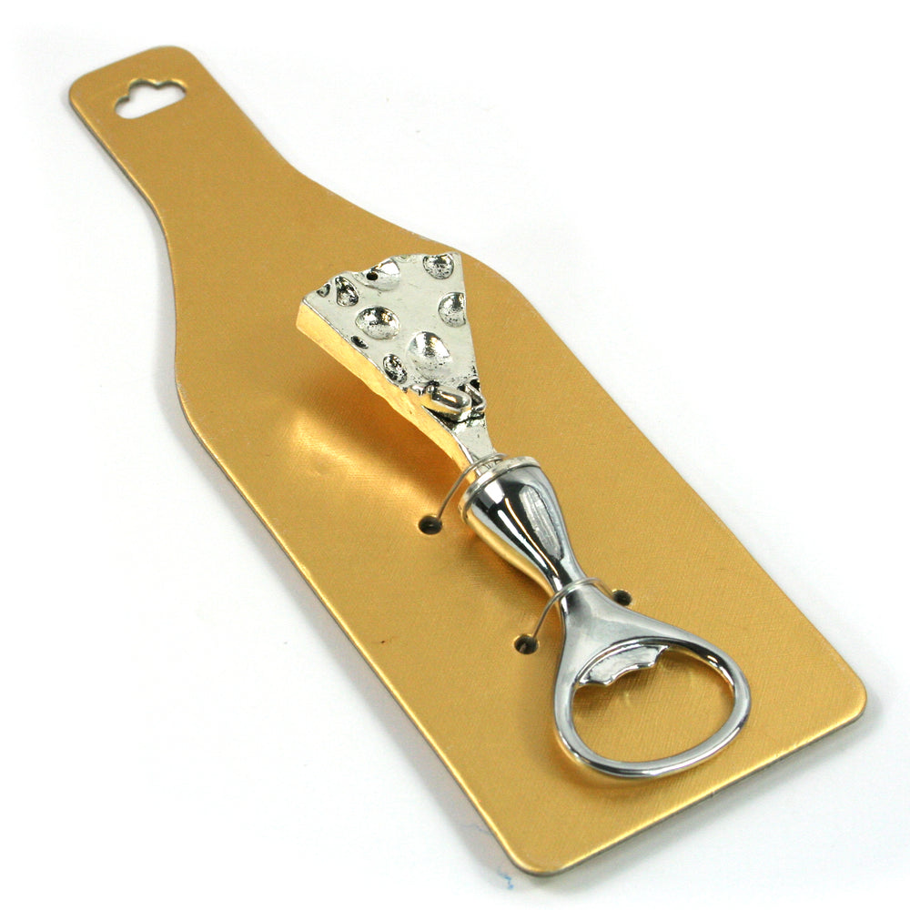 Silver Cheese Wedge and Mouse Bottle Opener