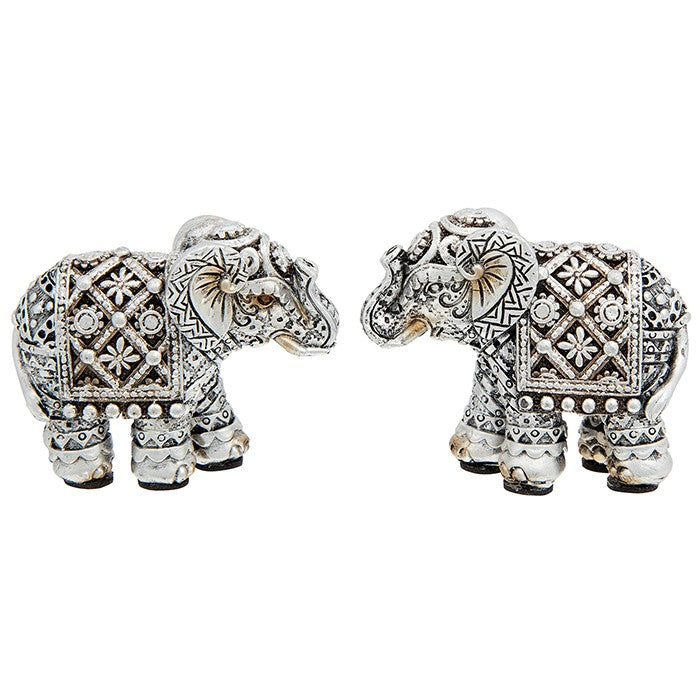 Silver Diamond Elephant Ornaments