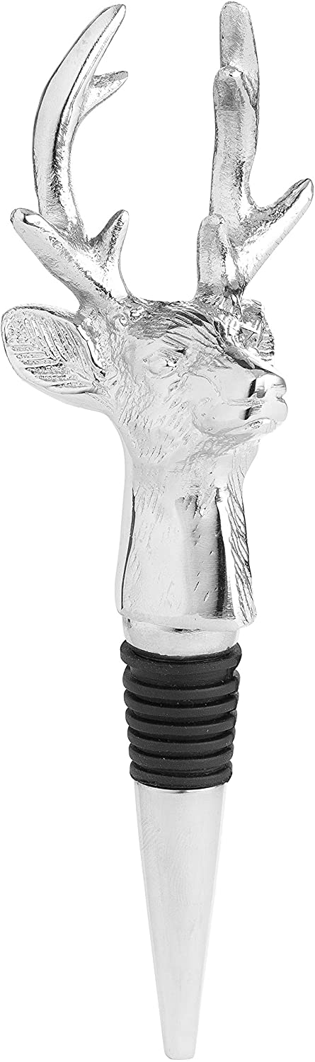 Reindeer Wine Bottle Stopper Silver Nickel