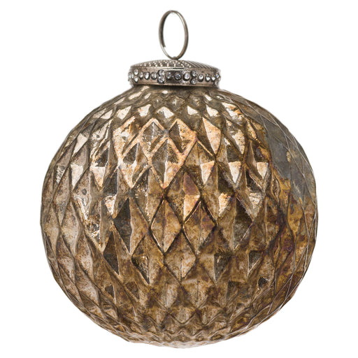Traditional Christmas Bauble - Burnished Golden Tones Honeycomb - Heirloom Collection