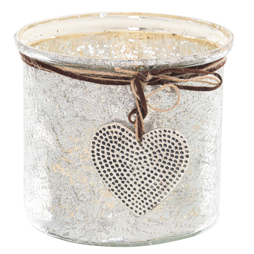 Burnished Gold Heart Trim Candle Holder