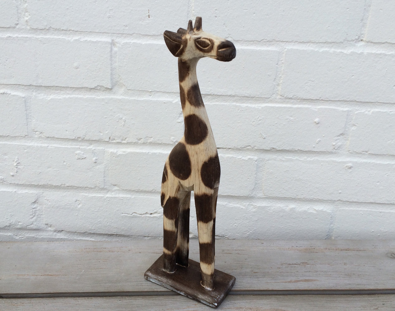 Hand Carved Wooden Giraffe - 30cm