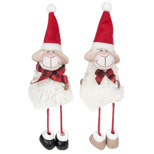 Festive Shaggy Sheep Shelf Sitters