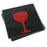 Glitter Coasters - Black Glass with Red Wine Glass - Set of 2