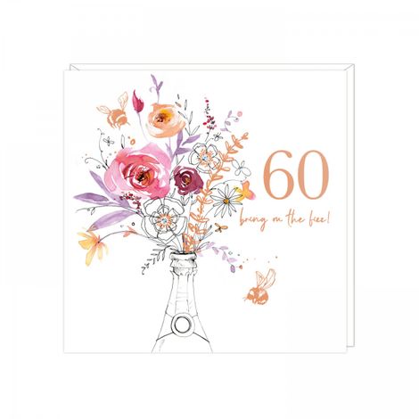 Ladies 60th Birthday Card - Bring on the Fizz!