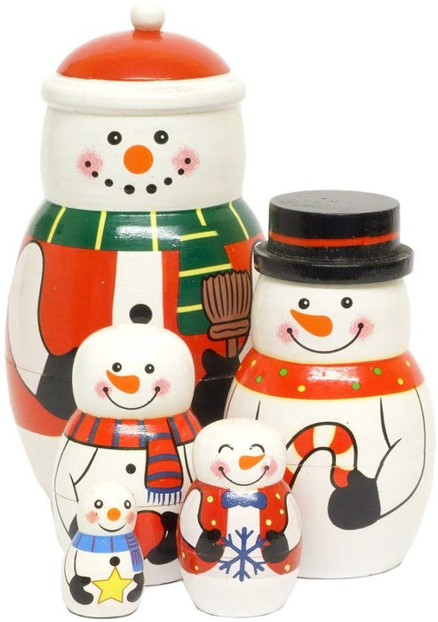 Wooden Nesting Christmas Set - Snowman Family