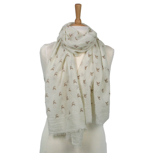 Stag Scarf - Cream