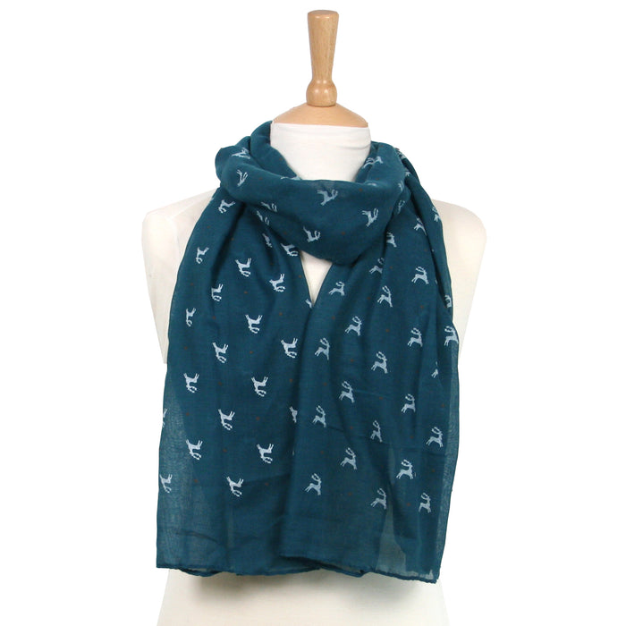 Stag Scarf - Teal