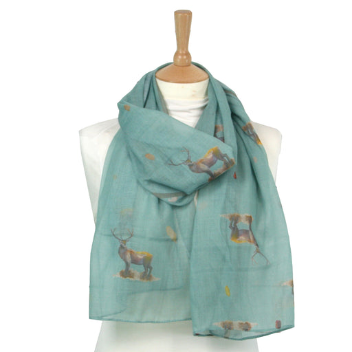 Stag Scarf -Designed by British Artist Kat Jackson, Supporting WWF