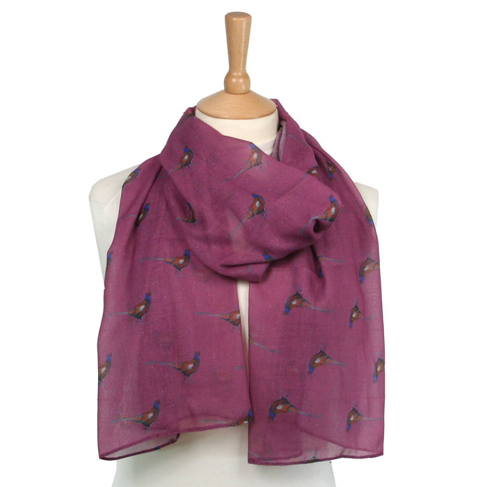 Pheasant Scarf -Designed by British Artist Kat Jackson, Supporting Animal Charities