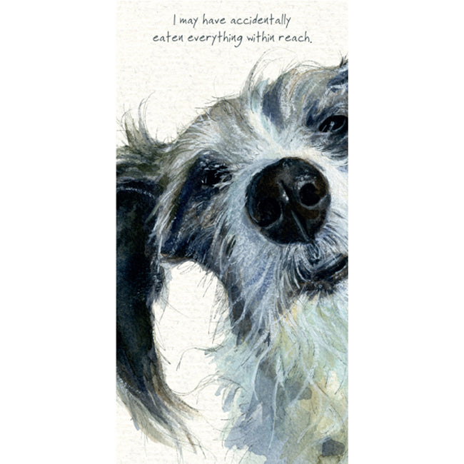 Lurcher Card - Accidentally eaten everything - From The Little Dog Laughed