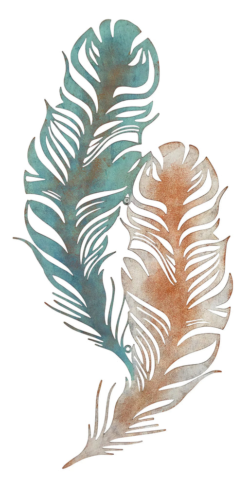 Jade Feather Metal Wall Art - GingerInteriors.co.uk