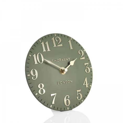 Arabic Lichen Green 6 inch Mantel Clock - Thomas Kent