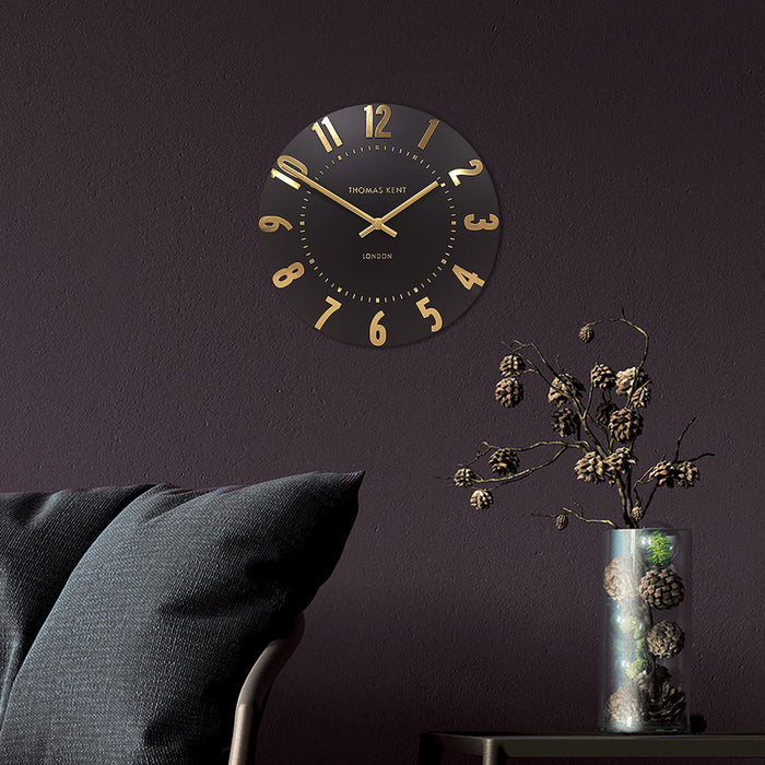 Thomas Kent Mulberry Onyx Gold Wall Clock - 12inch