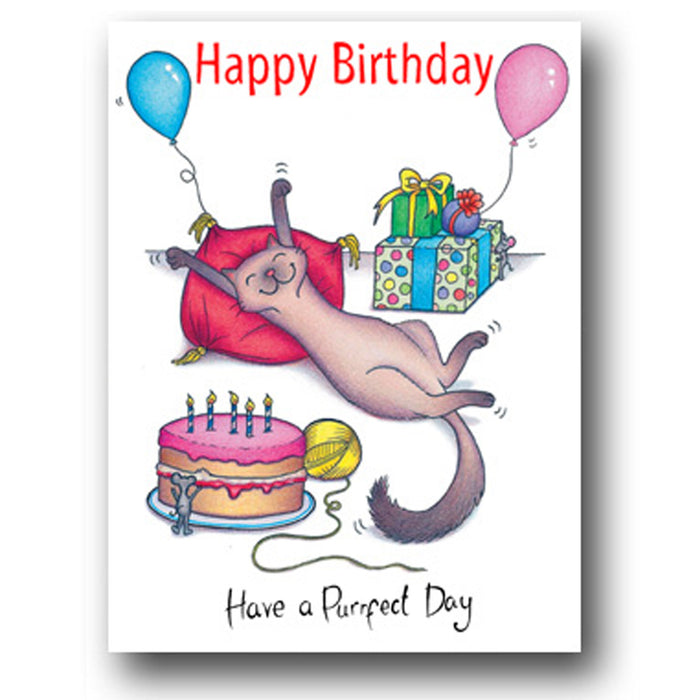 Cat Card - Happy Birthday - Have a Purrfect Day