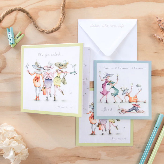 Berni Parker Note Card Pack - Gin / Prosecco - Pack of 8