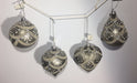 Ornate Set of 4 Dark Silver Christmas Baubles