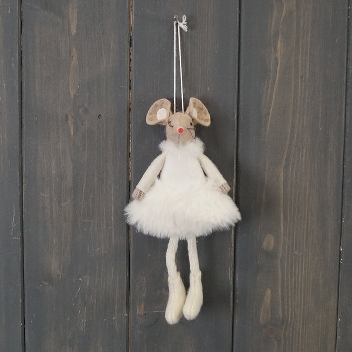 Hanging Felt Mice - Grey and Pink and White Mice - Select Colour required