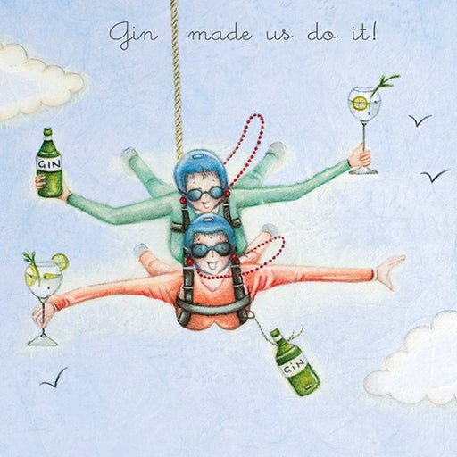 Gin Birthday Card - Gin made us do it! Berni Parker