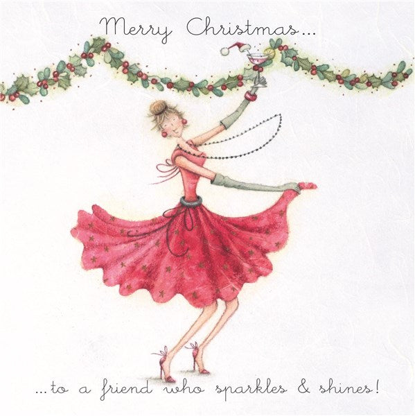 Christmas Card - Merry Christmas..to a friend who sparkles & shines! - Berni Parker