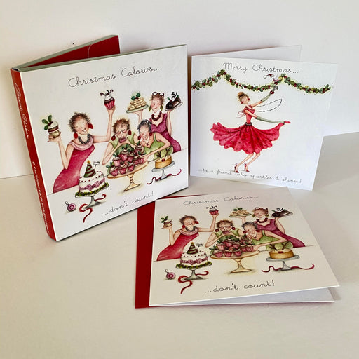 Berni Parker Christmas Card Pack - Friend / Calories - Pack of 8