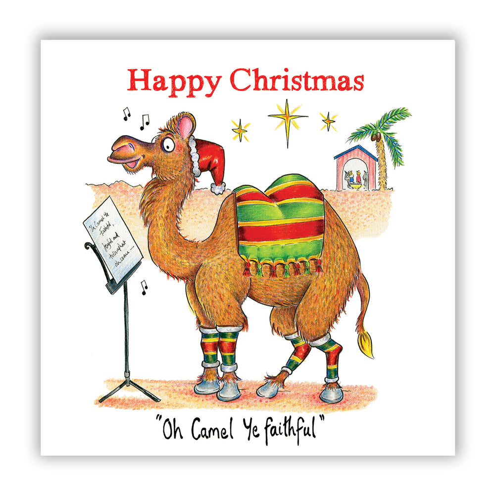 Camel Christmas Card - Oh Camel Ye Faithful - The Compost Heap
