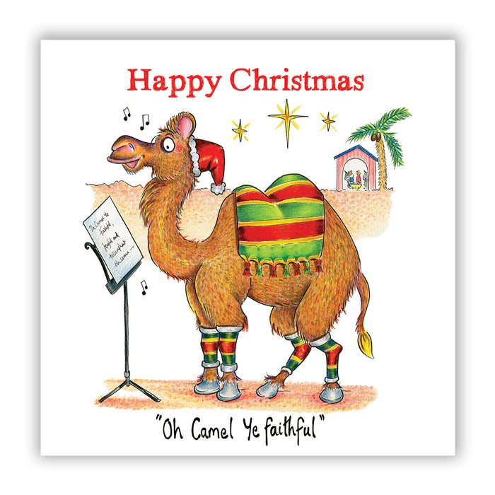 Camel Christmas Card - Oh Camel Ye Faithful - The Compost Heap