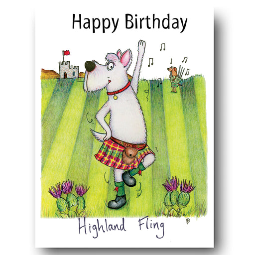 Dog Card - Thistle Make you Smile, Highland Fling