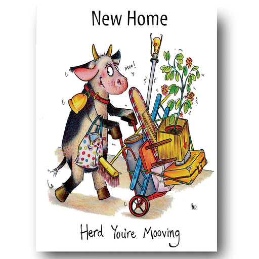 New Home Greeting Card - Herd You're Mooving