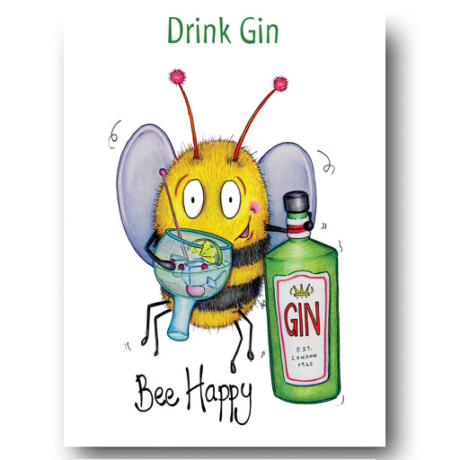 Gin Card - Drink Gin & Bee Happy
