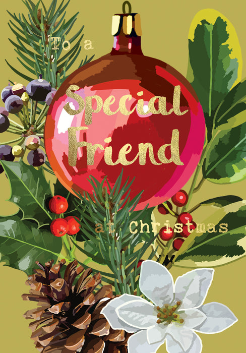 Christmas Card - Special Friend - Gold Foil Detail, Sarah Kelleher
