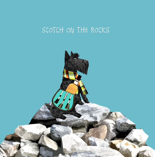 Scottie Dog Birthday Card, Scotch on the Rocks - From Sally Scaffardi Design