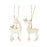 Hanging Ivory Reindeer Pair, Sparkly Tree Decorations