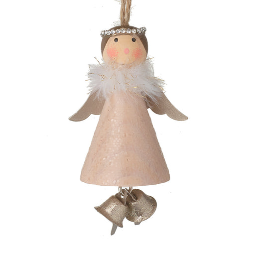 Wooden Angel Hanging Decoration with Bells