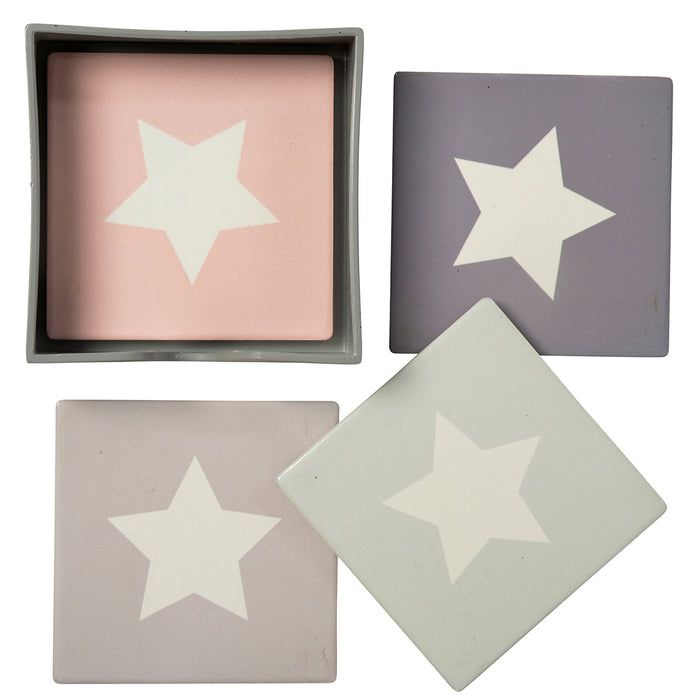 Eloise Star Coasters - Set Of Four Ceramic Coasters